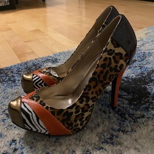 Animal Print Platform Heels